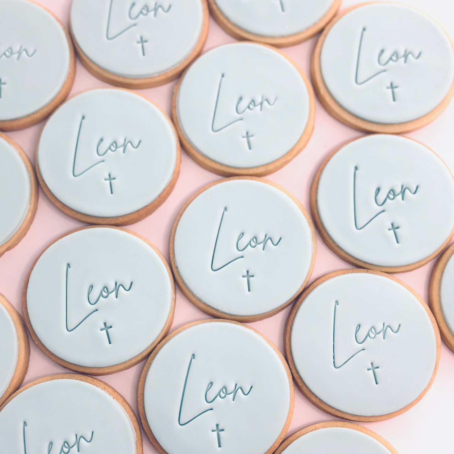 Personalised Round Baptism Cookies